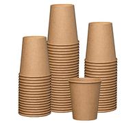 Comfy Package Gusto [8 oz. - 240 ml - 100 Count] Kraft Disposable Paper Cups, Hot Coffee Cups Brown Unbleached - Eco-Friendly Cups - Formerly