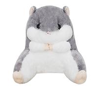 Comfy Plush Hamster Throw Pillow Bed/Sofa/Floor Backrest for Reading Gaming Watching TV Relieve Pain Lumbar Support Cushion Cute Chair Back Waist Pad for Young Women Girls Kids Sleep Relax Gifts