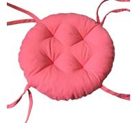 Comfy Round Chair Cushion 50cm - Elastic Seat Pad for Barstools Office & Bistro Chairs Light Red with Ties - Perfect for Home & Restaurant Seating