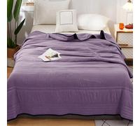 Comfy Sleepers Cooling Blanket, Ice Cooling Calming Blanket, Cooling Blankets for Hot Sleepers, Nuvodreams Silk Cooling Blanket Queen Size (Purple,Single)