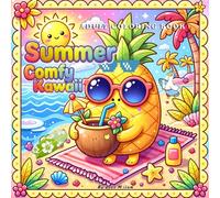 Comfy Summer Kawaii Adult Coloring Book: 50 Colouring Pages Bold and Easy Designs for Relaxation, Cute Beach Vibes, and Stress Relief (Comfy Adult colouring Book)