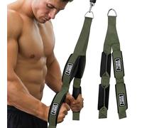 Comfy Triceps Rope Gym Cable Attachments Anti-Slip Triceps Strap 2 Loops Neoprene Handles Pulldown Rope for Pushdowns Pulls Crunches Overhead Extensions Biceps Curl Straps Gym Equipment