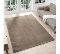 Desire Rugs Comfy Washable Low Pile Living Room Area Rug - Anti-slip Felt Backing Dark Beige 200x280cm, Gold