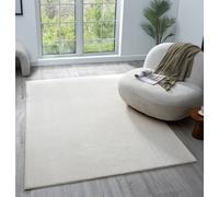 Desire Rugs Comfy Washable Low Pile Living Room Area Rug - Anti-slip Felt Backing Cream 080x120cm, Cream