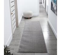 Desire Rugs Comfy Washable Low Pile Living Room Area Rug - Anti-slip Felt Backing Dark Grey 060x200cm, Grey