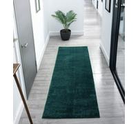 Desire Rugs Comfy Washable Low Pile Living Room Area Rug - Anti-slip Felt Backing Emerald 060x200cm, Green