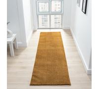 Desire Rugs Comfy Washable Low Pile Living Room Area Rug - Anti-slip Felt Backing Gold 060x200cm, Gold