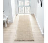 Desire Rugs Comfy Washable Low Pile Living Room Area Rug - Anti-slip Felt Backing Light Beige 060x200cm, Cream