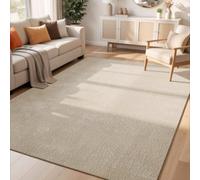 Desire Rugs Comfy Washable Low Pile Living Room Area Rug - Anti-slip Felt Backing Light Beige 080x120cm, Cream