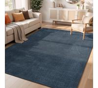 Desire Rugs Comfy Washable Low Pile Living Room Area Rug - Anti-slip Felt Backing Navy 120x160cm, Blue