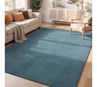 Desire Rugs Comfy Washable Low Pile Living Room Area Rug - Anti-slip Felt Backing Blue 200x280cm, Blue