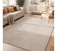 Comfy Washable Plain Non-Slip Living Room Area Rug, Dark Beige, 50x80cm