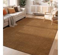 Comfy Washable Plain Non-Slip Living Room Area Rug, Gold, 50x80cm