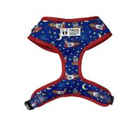 Comfy-Wear Dog Harness, Adjustable Neoprene, Extra Small Size, Neck 26-36cm/Chest 34-46cm, Padded Comfort Design, Metal D-Ring, Zoomies Pattern, Washable