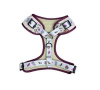 Comfy-Wear Dog Harness, Adjustable Padded, Large Size, Puppaccino Pattern, Neoprene and Metal, Neck 44-56cm/Chest 54-78cm, Soft Comfort Lining, Machine Washable