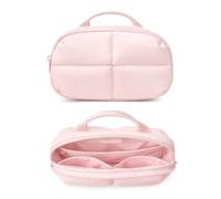 Comfyable Puffy Cable Organizer, Tech Pouch for Women and Men | All-in-One Tech Storage for Chargers, Cables, Compact Cameras, Compatible with DJI Pocket 4, GoPro & Insta360, Light Pink