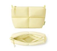 Comfyable Puffy Electronics Organizer Travel Case, Cute Tech Pouch for Women Men, Cable Storage Bag for Charger, Phone, Power Bank, Cord, Compact Tech Accessories Pouch, Butter Yellow