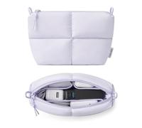 Comfyable Puffy Electronics Organizer Travel Case, Cute Tech Pouch for Women Men, Cable Storage Bag for Charger, Phone, Power Bank, Cord, Compact Tech Accessories Pouch, Lavender
