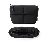 Comfyable Puffy Electronics Organizer Travel Case, Cute Tech Pouch for Women Men, Cable Storage Bag for Charger, Phone, Power Bank, Cord, Compact Tech Accessories Pouch, Black