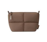 Comfyable Puffy Electronics Organizer Travel Case, Cute Tech Pouch for Women Men, Cable Storage Bag for Charger, Phone, Power Bank, Cord, Compact Tech Accessories Pouch, Mocha Brown