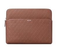 Comfyable x Edition Faux Leather Laptop Sleeve 13 14 Inch, Compatible with MacBook Air M5 & MacBook Neo/Pro M5 Pro/Max 2026, Mac Travel Case with a Front Zip Pocket for Men Women, Brown