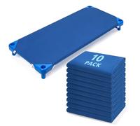 Comfyanno Cot Sheets for Daycare, Standard Size 10 Pack Daycare/Preschool Cots Sheet, 23" x 51" Toddler Nap Cot Sheets, Brushed Microfiber Fitted Sheet Cover for Kids, Boys/Girls - Navy