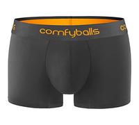 Comfyballs Cotton Stretch Men's Boxer Trunk, Charcoal/Flame Orange XX-Large