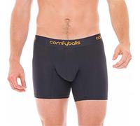 Comfyballs Mens Cotton Long Boxer - Charcoal Grey/Flame Orange - Extra Large