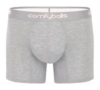 Comfyballs Premium Boxer Briefs in Proprietary Soft and Eco-Friendly Fabric Comfycel with Packagefront Long Model Technology for Men, Grey Melange, S