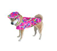 ComfyCamper 80s 90s Dog Costume Beach Cape Visor Hat - Puppy Cat Workout Rollerblade Malibu Ken Movie Halloween Cosplay, M