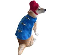 ComfyCamper Blue Shirt Red Hat Dog Costume Dogs XS XXL Hat Cosplay Outfit Halloween Costumes, M