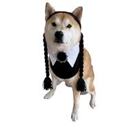 ComfyCamper Dog Gothic Tuxedo Neck Collar Costume - XS XXS XXL Spooky Formal Tux Outfit Cosplay Halloween, M
