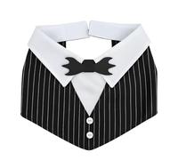 ComfyCamper Dog Spooky Tuxedo with Bat Bow Tie Neck Collar Costume - XS XXL Gothic Tux Cosplay Halloween, M