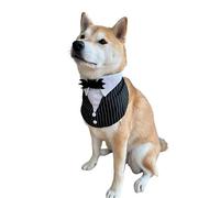 ComfyCamper Dog Spooky Tuxedo with Bat Bow Tie Neck Collar Costume - XS XXL Gothic Tux Cosplay Halloween, S