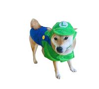 ComfyCamper Hat and Suspenders Dog Costume - X Large Medium Small Lab Star Space Cosplay Halloween Costumes, Large, Green