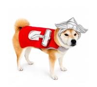ComfyCamper Superhero with Silver Hammer Cape and Headpiece Costume for Dogs - Cosplay Outfit Halloween Costumes, M