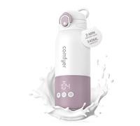 Comfyer BW01 Portable Bottle Warmer on The Go for Baby, Fast Heating and Long Battery Life 12000 mAh, Two Heating Modes for Breast Milk and Water, 340 ml Capacity, for Car and Plane Travel