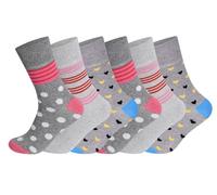 Comfyfit 12 Pairs Ladies Diabetic Socks - Grey Non-Binding Loose Fit Comfort Socks - Extra Wide Soft Top for Swollen Feet, Neuropathy & Poor Circulation - Cotton Rich - Women’s UK 4-8
