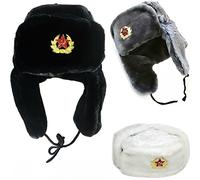 Comfyfit Russian Army Hat for Men -Trapper Hat with Ear Flaps - Warm Winter Aviator Hat with Fur - Breathable Windproof Mask Bomber Hat One Size-60/62cm (Black)