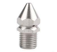 ComfyHarbor 1/4" Pressure Washer Sewer Jetter Nozzle, 4, Stainless Steel Drain Cleaning Tool,with 3, Rear & 1, Front Hole, 250 Bar High Pressure Pipe Cleaner,for Outdoor Equipment