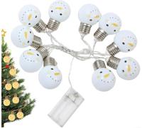 ComfyHarbor 1.5m LED Snowman String Lights for Tree Mantel Party | 2 AA batteries required, cordless design, place anywhere, no outlet needed, portable holiday decor