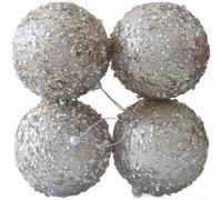 ComfyHarbor 10 Cm Foam Christmas Tree Ball Ornament With Glitter Pearl Surfaces, Holiday Decorative Hanging Spheres For Festive Display Shimmering Ornaments(Gold)