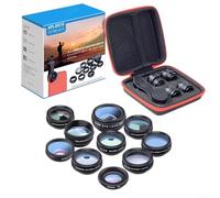 ComfyHarbor 10-in-1 Cell Phones Camera Lens Kits, with 198° Fisheye, 0.63X Wide Angle, 15X Macro & 2X Telephoto Lenses, CPL Star Kaleidoscope Filters for Smartphones