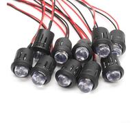 ComfyHarbor 10-Pack 12V 10mm Pre-Wired LED Bulbs, Water Clear Constant Light with 20cm Cable, For Ultra Bright 6000-8000 MCD for Garden Outdoor Decorative(Yellow)