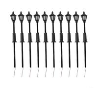 ComfyHarbor 10-Pack OO Gauge Model Railway LED Lamp Posts, 3V White Light Plastic Street Lights With Wires For Train Layout Scenery Decor, 1:72 Scale