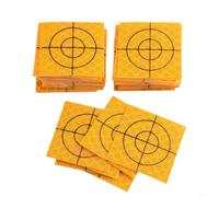 ComfyHarbor 100-Pack Total Station Reflector Targets, Acrylic Reflective Tape Sheets in 30/40/50/60mm for Surveying, Tunnel, Bridge & Building Monitoring, Yellow with Crosshairs(30x30mm)