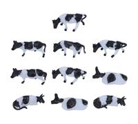 ComfyHarbor 10Pcs 1:87 Scale For HO OO Gauge Model Railway Cows, Lifelike Black And White Figures, For Train Layouts, Dioramas And Educational Play Sets