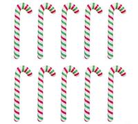ComfyHarbor 10Pcs 88Cm Inflatable Candy Canes Christmas Decorations Outdoor Front Door Garden Yard Red Green Striped Holiday Display(red and green)