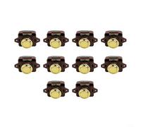 ComfyHarbor 10PCS Push Button Cabinet Drawer Lock, Spring Up Latch Knob ABS Zinc Alloy Hardware, for RV Campervan Furniture 26 mm Thickness(Brown Gold)