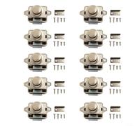ComfyHarbor 10PCS Push Button Cabinet Drawer Lock, Spring Up Latch Knob ABS Zinc Alloy Hardware, for RV Campervan Furniture 26 mm Thickness(Pearl Nickel)